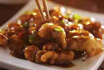 Chicken fillet in ChineChicken fillet in Chinese represents the sweetish, appetizing dish prepared from chicken fillet and paprika in dense sauce which is made of vinegar and a soy-bean sauce.se