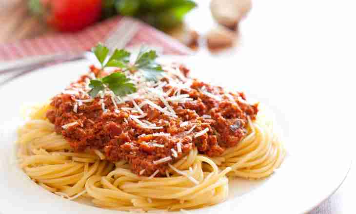 Spaghetti in meat sauce