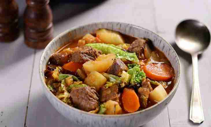 Tasty stewed meat with vegetables