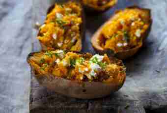 The baked potatoes with a stuffing