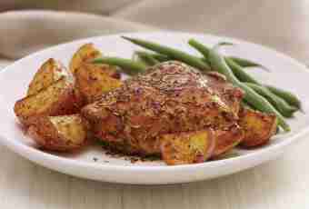Chicken with potatoes, baked under mayonnaise