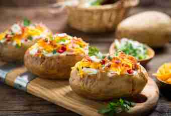 Baked potatoes with filler