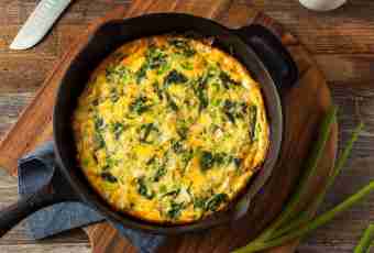 Useful breakfast - omelet with spinach in the multicooker