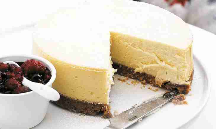 Cheesecakes from an oven with a cream stuffing
