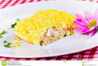 Salad a mimosa with rice: recipe