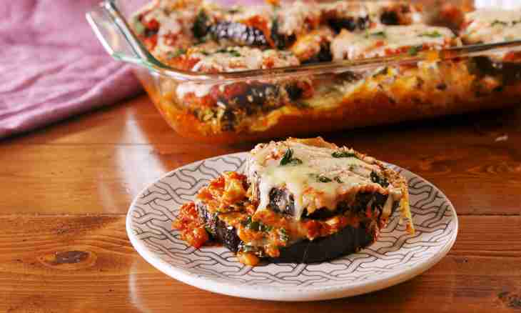 The baked eggplants with mushrooms