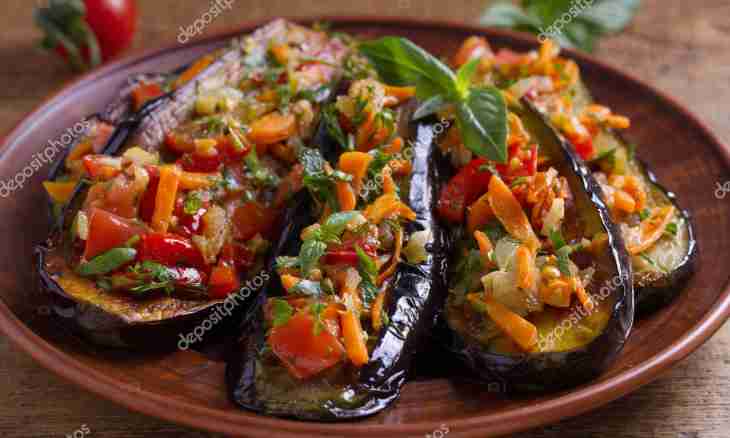 Summer menu: fried eggplants with tomatoes and garlic