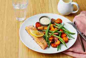 The baked salmon with vegetables