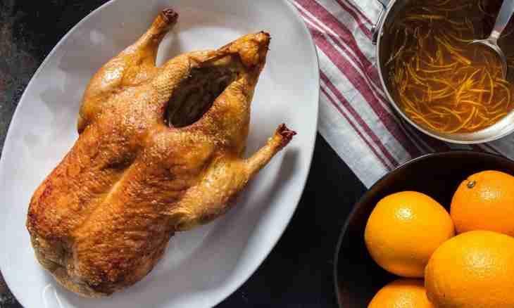 How to prepare a gentle duck in orange sauce for New year