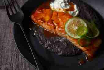 Salmon in glaze from a soy-bean sauce