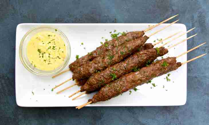 The recipe kebab in an oven